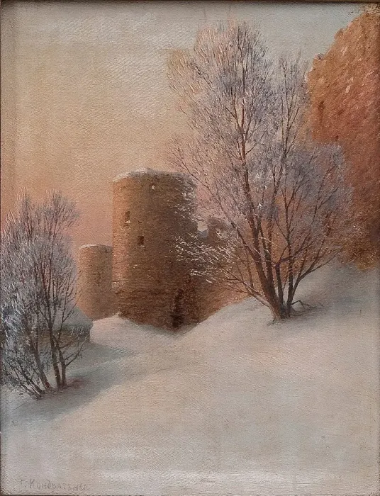Framed Print : Koporye Fortress. Artist: Kondratenko, Gavriil Pavlovich (1854-1924) Framed Print : Koporye Fortress. Artist: Kondratenko, Gavriil Pavlovich (1854-1924)