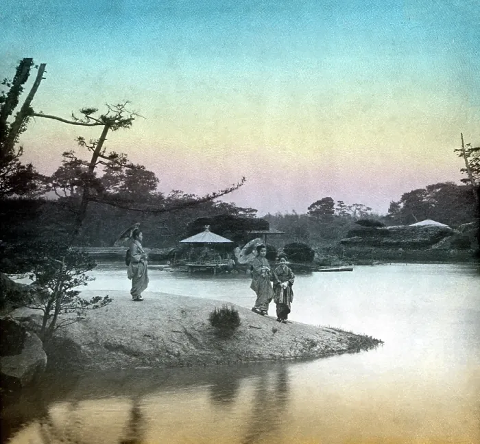 Framed Print : Korakuen garden of Okayama, 1890. Creator: Unknown Framed Print : Korakuen garden of Okayama, 1890. Creator: Unknown
