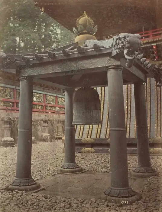 Framed Print : Korean Bell at Nikko, 1870s-1890s. Creator: Kusakabe Kimbei Framed Print : Korean Bell at Nikko, 1870s-1890s. Creator: Kusakabe Kimbei