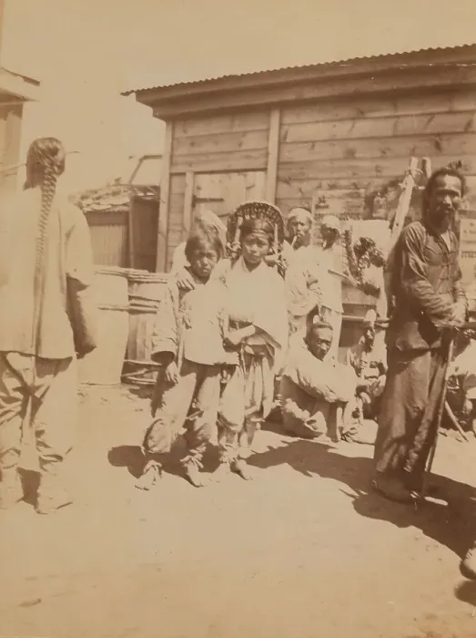 Framed Print : Korean children, Chinese men, and others at the farmers market, Vladivostok, Russia, 1899. Creator: Eleanor Lord Pray Framed Print : Korean children, Chinese men, and others at the farmers market, Vladivostok, Russia, 1899. Creator: Eleanor Lord Pray