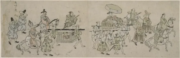 Framed Print : Korean Embassy Parade, 1682. Creator: Hishikawa Moronobu Framed Print : Korean Embassy Parade, 1682. Creator: Hishikawa Moronobu