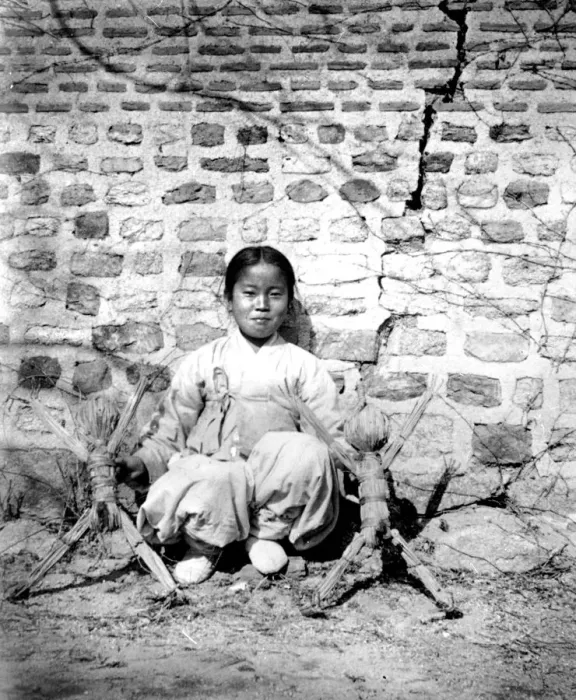 Framed Print : Korean girl with dolls, 1900 Framed Print : Korean girl with dolls, 1900