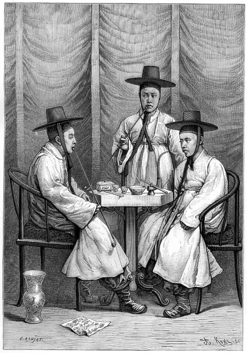 Framed Print : Korean mandarins, 1895. Artist: Armand Kohl Framed Print : Korean mandarins, 1895. Artist: Armand Kohl
