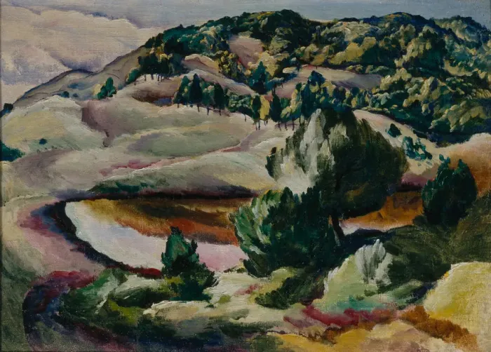 Framed Print : Korolkovskiye Dachas. Pond in the Hills, 1918. Artist: Kravchenko, Alexei Ilyich (1889-1940) Framed Print : Korolkovskiye Dachas. Pond in the Hills, 1918. Artist: Kravchenko, Alexei Ilyich (1889-1940)