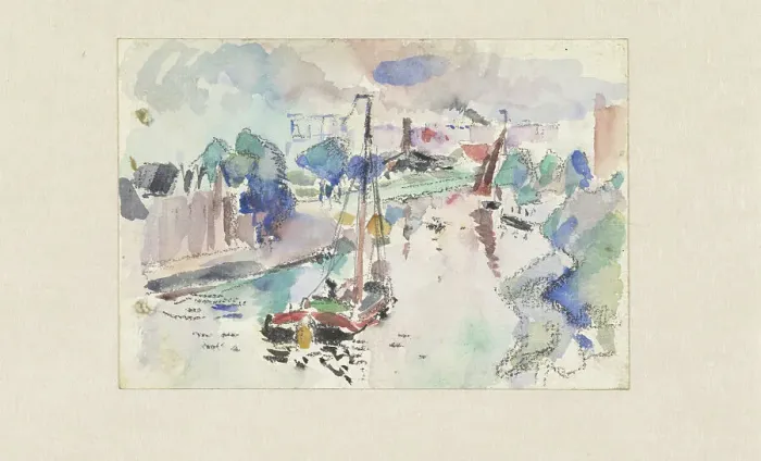 Framed Print : The Kostverloren Canal in Amsterdam (looking north?), 1915. Creator: Rik Wouters