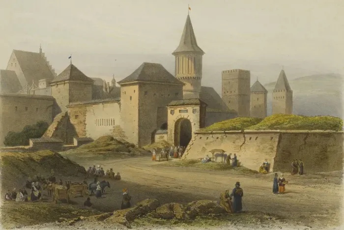Framed Print : Krakow Slawkowska Gate (Brama Slawkowska), c1850 Framed Print : Krakow Slawkowska Gate (Brama Slawkowska), c1850