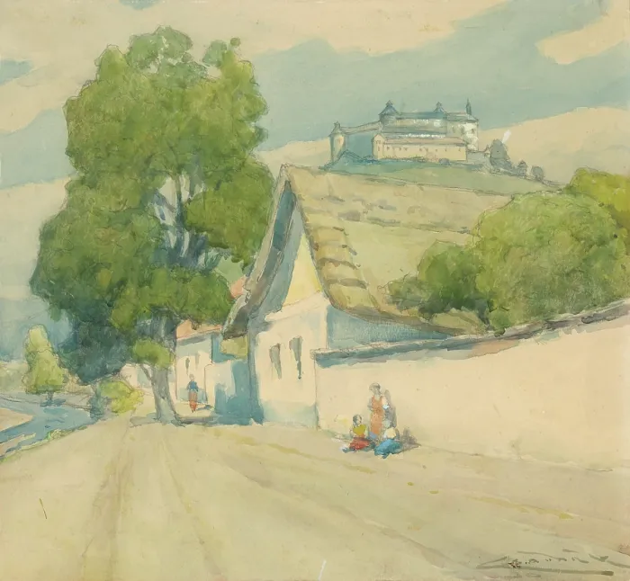 Framed Print : Krasnohorske Podhradie, 1925-1930. Creator: Ludovit Cordak Framed Print : Krasnohorske Podhradie, 1925-1930. Creator: Ludovit Cordak