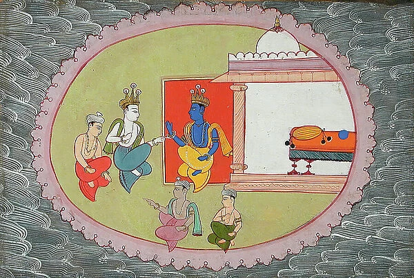 Krishna and Balarama Conversing, Folio from a Bhagavata Purana (Ancient Stories of the Lord), c1600. Creator: Unknown