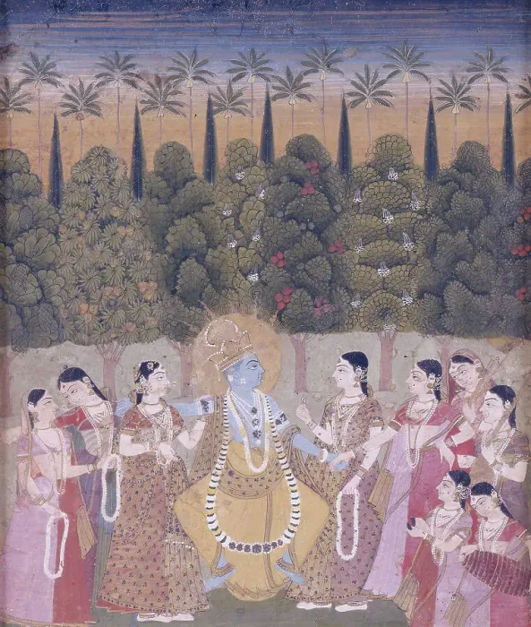 Framed Print : Krishna Dancing with Gopis, 1775-1800. Creator: Unknown Framed Print : Krishna Dancing with Gopis, 1775-1800. Creator: Unknown