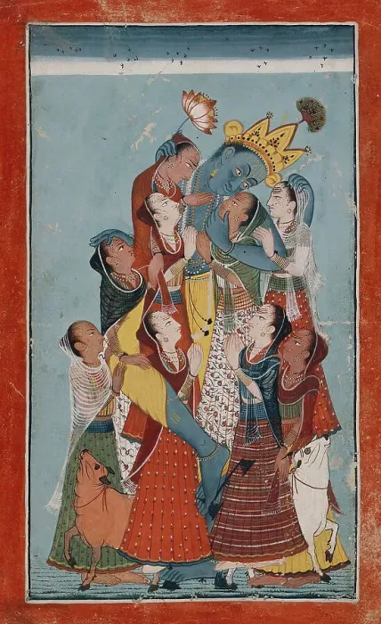 Framed Print : Krishna Embracing the Gopis, between c1700 and c1725. Creator: Unknown Framed Print : Krishna Embracing the Gopis, between c1700 and c1725. Creator: Unknown