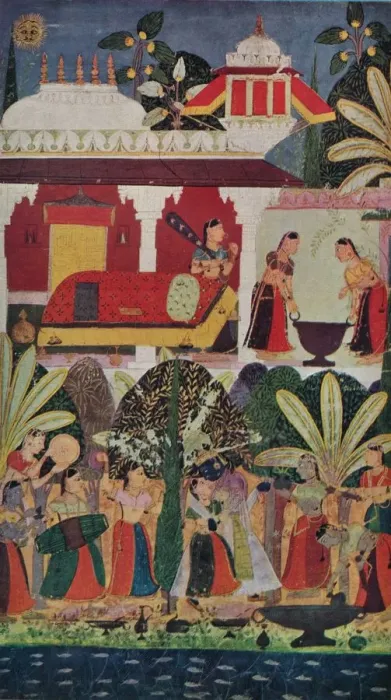 Framed Print : Krishna and the Gopes (gopis) at the Spring Festival, 17th century, (1929) Framed Print : Krishna and the Gopes (gopis) at the Spring Festival, 17th century, (1929)