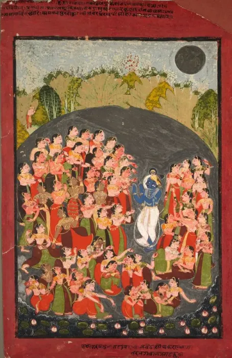 Framed Print : Krishna and the Gopis Gather for Rasamandala, c. 1720-1730. Creator: Unknown Framed Print : Krishna and the Gopis Gather for Rasamandala, c. 1720-1730. Creator: Unknown