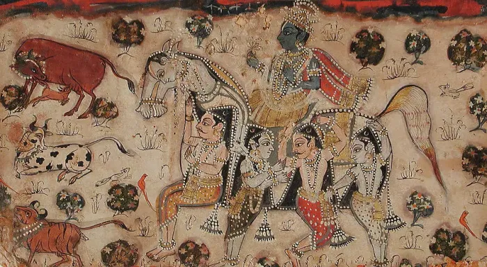 Framed Print : Krishna Riding a Composite Horse, c1800. Creator: Unknown Framed Print : Krishna Riding a Composite Horse, c1800. Creator: Unknown