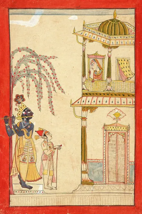 Framed Print : Krishna Serenading Radha, between c1730 and c1750. Creator: Unknown Framed Print : Krishna Serenading Radha, between c1730 and c1750. Creator: Unknown