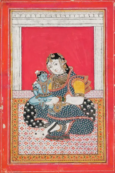 Framed Print : Krishna and Yashoda, 19th century. Creator: Unknown Framed Print : Krishna and Yashoda, 19th century. Creator: Unknown