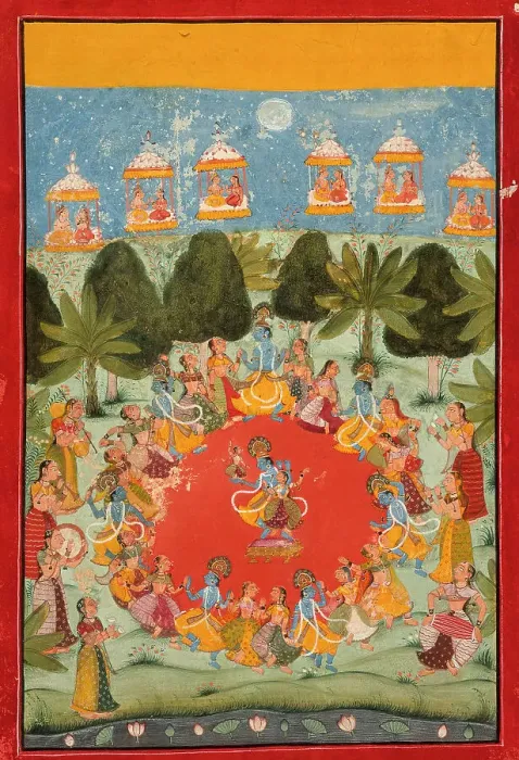 Framed Print : Krishna's Dance of Delight (Rasa Lila), between c1675 and c1700. Creator: Unknown Framed Print : Krishna's Dance of Delight (Rasa Lila), between c1675 and c1700. Creator: Unknown
