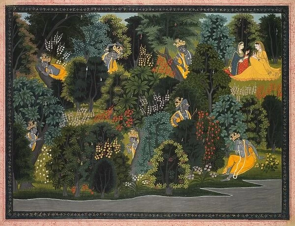 Krishnas Longing for Radha, from the Gita Govinda of Jayadeva, c. 1820-1825. Creator: Unknown