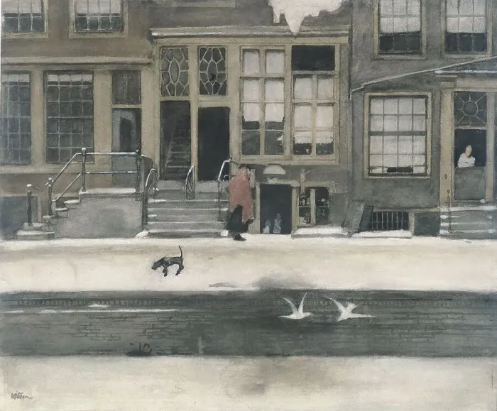 Framed Print : The Kromboomsloot in Amsterdam, 1870-1919. Creator: Willem Witsen Framed Print : The Kromboomsloot in Amsterdam, 1870-1919. Creator: Willem Witsen