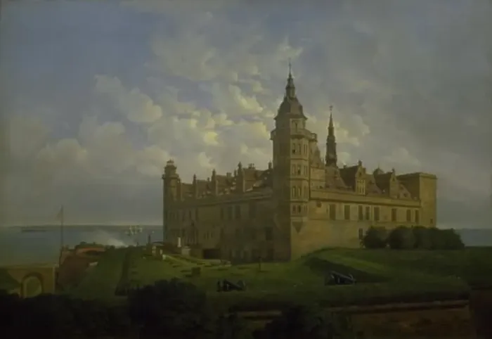 Framed Print : Kronborg seen from the north bastion, 1848. Creator: Joachim Ferdinand Richardt Framed Print : Kronborg seen from the north bastion, 1848. Creator: Joachim Ferdinand Richardt