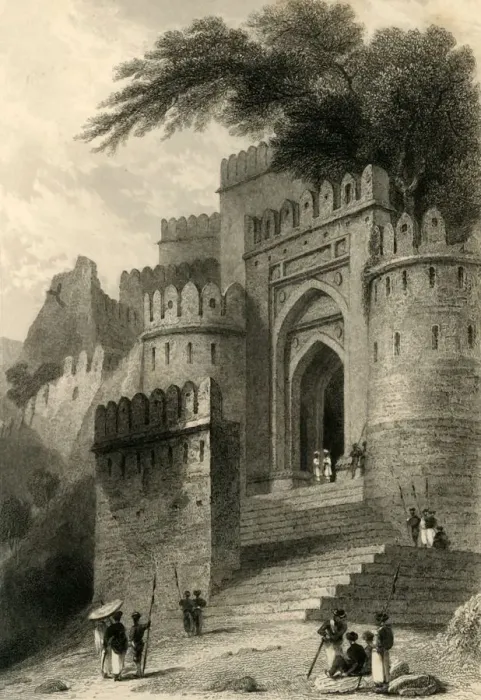 Framed Print : The Kulnhuttea Gate, Rotas Gur, 1835. Creator: William Daniell Framed Print : The Kulnhuttea Gate, Rotas Gur, 1835. Creator: William Daniell