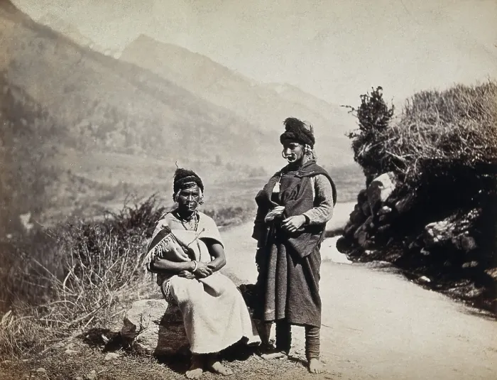 Framed Print : Kulu, Himachal Pradesh: two women wearing large nose rings, between 1800 and 1899. Creator: Unknown Framed Print : Kulu, Himachal Pradesh: two women wearing large nose rings, between 1800 and 1899. Creator: Unknown