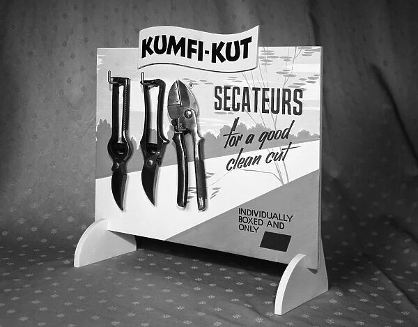 Kumfi-Kut range of Secateurs from Champion Scissors, Mexborough, Yorkshire, 1962