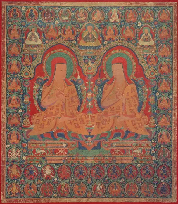 Framed Print : Kunga Wangcuk (1424-1478) and Sonam Senge (1429-1489), The Fourth and... between 1475 and 1500. Creator: Anon Framed Print : Kunga Wangcuk (1424-1478) and Sonam Senge (1429-1489), The Fourth and... between 1475 and 1500. Creator: Anon