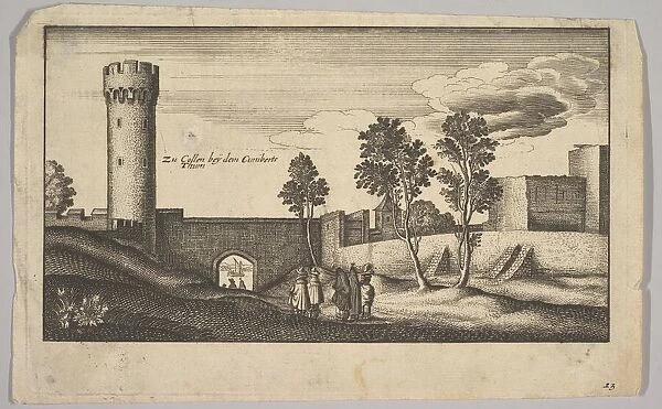 The Kunibert Tower near Cologne (copy), 1625-77. Creator: Wenceslaus Hollar