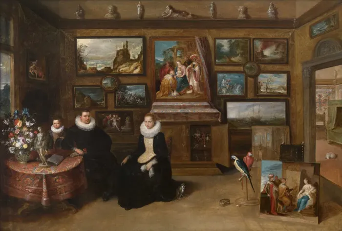 Framed Print : The Kunstkammer with a married couple and their son, First third of 17th cen Artist: Francken, Frans, the Younger (1581-1642) Framed Print : The Kunstkammer with a married couple and their son, First third of 17th cen Artist: Francken, Frans, the Younger (1581-1642)