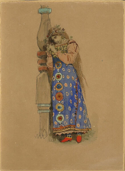 Kupava. Costume design for the opera Snow Maiden by N. Rimsky-Korsakov, 1885. Artist: Vasnetsov, Viktor Mikhaylovich (1848-1926)