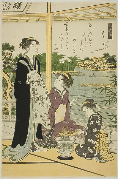 Kuronushi, from the series 'Six Immortal Poets (Rokkasen)', c. 1789 / 90. Creator: Hosoda Eishi. Kuronushi, from the series 'Six Immortal Poets (Rokkasen)', c. 1789 / 90. Creator: Hosoda Eishi