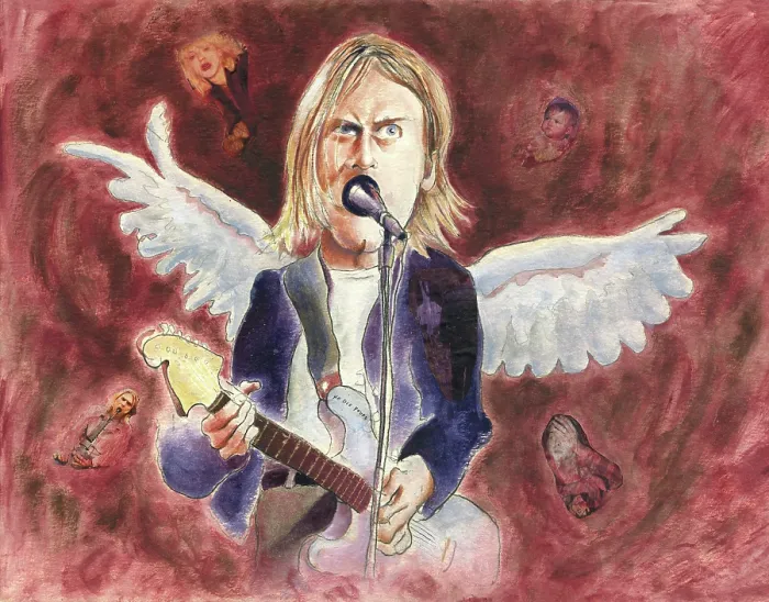 Framed Print : Kurt Cobain. Creator: Dan Springer Framed Print : Kurt Cobain. Creator: Dan Springer