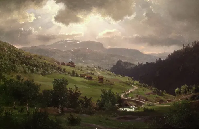 Framed Print : From Kviteseid in Telemark, 1868. Creator: J. F. Eckersberg Framed Print : From Kviteseid in Telemark, 1868. Creator: J. F. Eckersberg