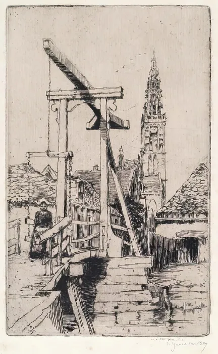 Framed Print : The Kwankelbrig, Edam, c1912. Creator: Martin Hardie Framed Print : The Kwankelbrig, Edam, c1912. Creator: Martin Hardie