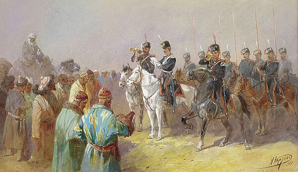 Kyrgyz-Kazakhs of the Middle Horde Paying a Tax by the Tsar's Decree, 19th century. Creator: Nikolay Nikolaevich Karazin