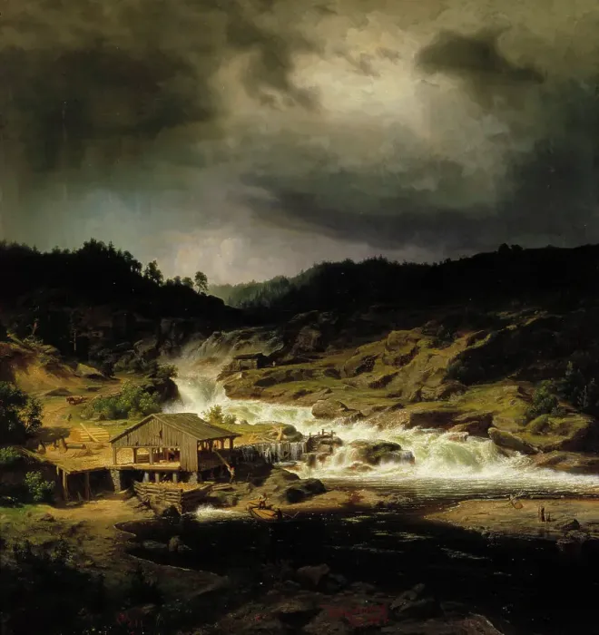 Framed Print : The Kyro Rapids, 1854. Creator: Werner Holmberg Framed Print : The Kyro Rapids, 1854. Creator: Werner Holmberg