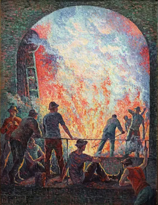 Framed Print : L Aciérie (The Steelworks), 1895. Creator: Luce, Maximilien (1858-1941) Framed Print : L Aciérie (The Steelworks), 1895. Creator: Luce, Maximilien (1858-1941)
