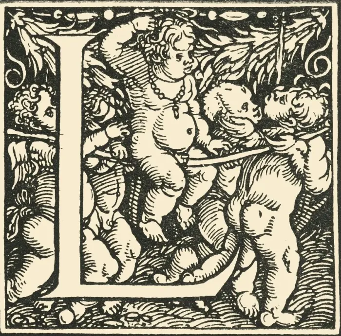 Framed Print : L - An Alphabet by Hans Weiditz, c1520-1521, (1908). Creator: Hans Weiditz Framed Print : L - An Alphabet by Hans Weiditz, c1520-1521, (1908). Creator: Hans Weiditz