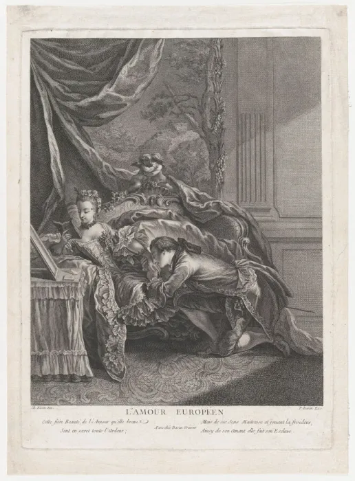 Framed Print : L amour europeen, 1751-97. Creator: Pierre Francois Basan