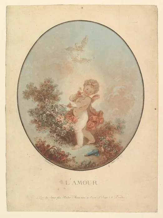 Framed Print : L Amour. n. d. Creator: Jean Francois Janinet