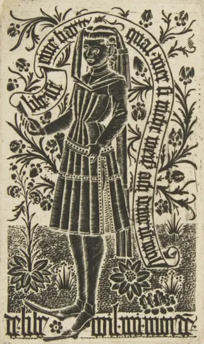 Framed Print : L Amoureux, 15th century. 15th century. Creator: Anon Framed Print : L Amoureux, 15th century. 15th century. Creator: Anon