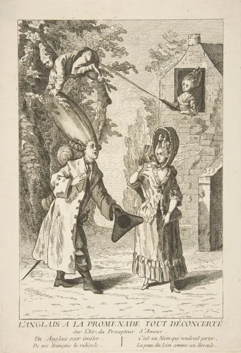 Framed Print : L Anglais a la Promenade Tout Deconcerte, 1720-75. Creator: Unknown Framed Print : L Anglais a la Promenade Tout Deconcerte, 1720-75. Creator: Unknown