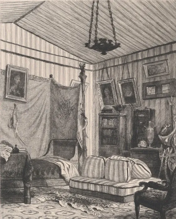 Framed Print : L appartement du Comte de Mornay, 1873. Creator: Adolphe Martial Potemont Framed Print : L appartement du Comte de Mornay, 1873. Creator: Adolphe Martial Potemont