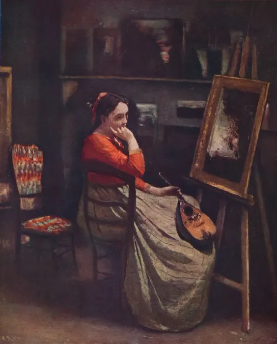 Framed Print : L atelier de Corot, c1865, (1939). Artist: Jean-Baptiste-Camille Corot Framed Print : L atelier de Corot, c1865, (1939). Artist: Jean-Baptiste-Camille Corot