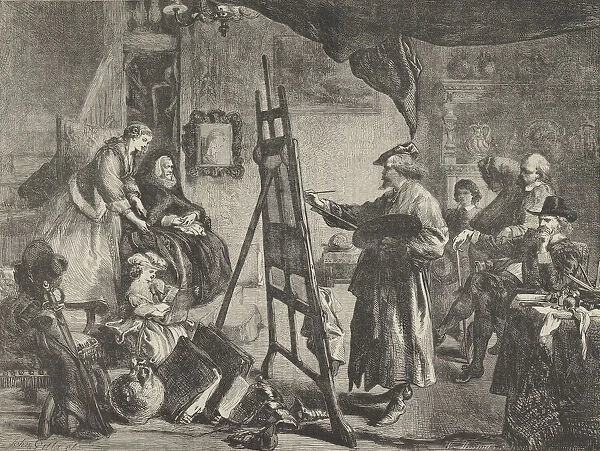 L Atelier de Rembrandt, tableau de J. Gilbert (Rembrandts Studio, a painting