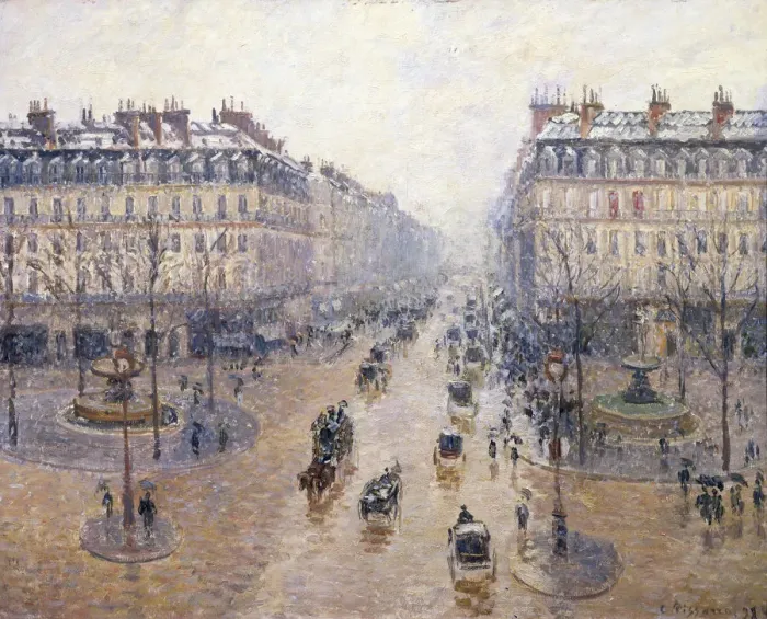 Framed Print : L Avenue de l Opera. Snow. Morning, 1898. Artist: Camille Pissarro Framed Print : L Avenue de l Opera. Snow. Morning, 1898. Artist: Camille Pissarro