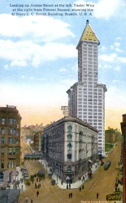 Framed Print : The L. C. Smith Tower, Seattle, U. S. A. c1910s. Artist: Curtis & Miller Framed Print : The L. C. Smith Tower, Seattle, U. S. A. c1910s. Artist: Curtis & Miller