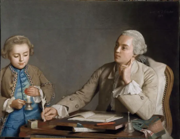 Framed Print : L Ecriture (The Writing), 1752. Creator: Liotard, Jean-Etienne (1702-1789) Framed Print : L Ecriture (The Writing), 1752. Creator: Liotard, Jean-Etienne (1702-1789)