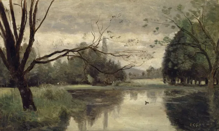 Framed Print : L etang aux canards (The duck pond), 1855-1859. Creator: Corot Framed Print : L etang aux canards (The duck pond), 1855-1859. Creator: Corot
