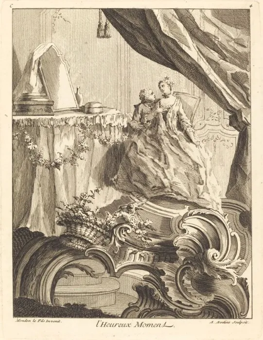 Framed Print : l Heureux Moment, 1736. Creator: Antoine Aveline Framed Print : l Heureux Moment, 1736. Creator: Antoine Aveline